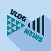 Vlog-News-Logo, flacher Stil vektor