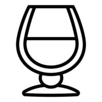 cognac glas ikon, översikt stil vektor
