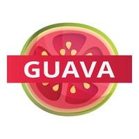 färsk guava logotyp, tecknad serie stil vektor