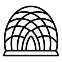 geo kupol ikon, översikt stil vektor