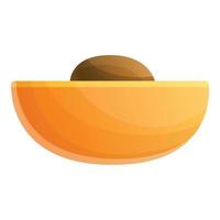 cuttet del aprikos ikon, tecknad serie stil vektor
