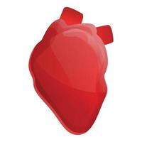 mänsklig hjärta ikon, tecknad serie stil vektor