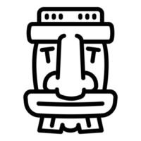 Tiki-Holz-Idol-Symbol, Umrissstil vektor