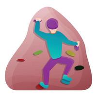mänsklig vägg klättrande ikon, tecknad serie stil vektor