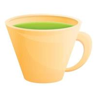 Matcha Tee heiße Tasse Symbol, Cartoon-Stil vektor