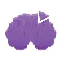 violett hjärna ikon, tecknad serie stil vektor