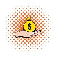 Symbol für Geld in der Hand, Comic-Stil vektor