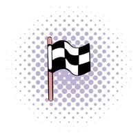 Racing Checkered Flag-Symbol im Comic-Stil vektor