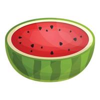 saftige halbe Wassermelonen-Ikone, Cartoon-Stil vektor