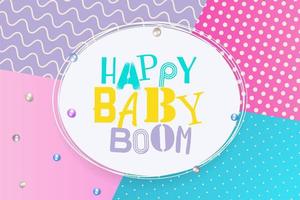 baby boom grattis på födelsedagen memphis stil vektor