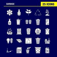 Garbage Solid Glyph Icon für Web Print und mobiles Uxui Kit wie Atom Energy Power Green Bottle Arrow Energy Recycling Piktogramm Pack Vektor