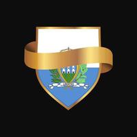 san marino flag goldener abzeichen-designvektor vektor