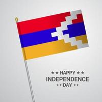 nagorno karabakh republik oberoende dag typografisk design med flagga vektor