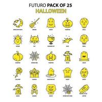 Halloween-Icon-Set gelb futuro neuestes Design-Icon-Pack vektor