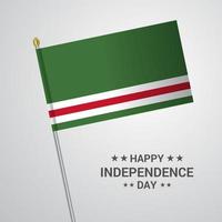 tjetjenska republik av lchkeria oberoende dag typografisk design med flagga vektor