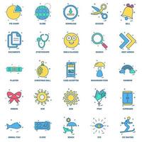 25 Business Concept Mix Flat Color Icon Set vektor