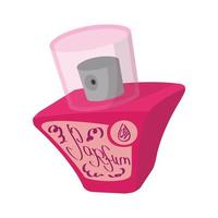 rosa kvinna parfym flacon med spruta ikon vektor