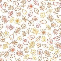 Herbstblätter umreißen nahtloses Muster vektor