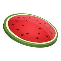 runda vattenmelon skiva ikon, tecknad serie stil vektor