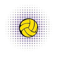 gul volleyboll boll ikon, serier stil vektor