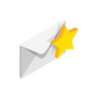 Award-E-Mail-Symbol, isometrischer 3D-Stil vektor