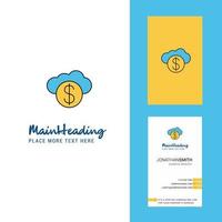Online-Banking kreatives Logo und vertikaler Designvektor für Visitenkarten vektor