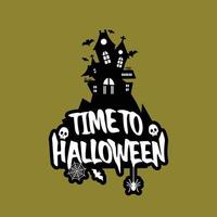 halloween-design mit typografie und hellem hintergrundvektor vektor