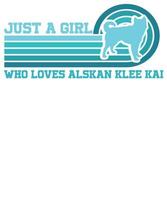 Nur ein Mädchen, das das Vintage T-Shirt-Design von Alaskan Klee Kai liebt vektor