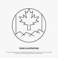 Kanada-Blatt-Flaggenlinie Symbolvektor vektor
