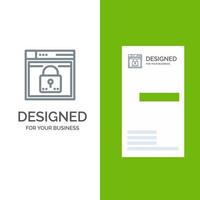 login sicheres weblayout passwortsperre graues logodesign und visitenkartenvorlage vektor