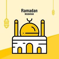 ramadan kareem hälsning mall islamic halvmåne och arabicum lykta vektor illustration