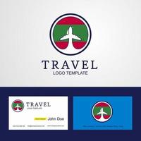 resa maldiverna kreativ cirkel flagga logotyp och företag kort design vektor