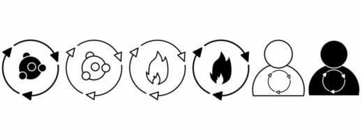 Metabolismus-Symbol-Icon-Set isoliert auf weißem Hintergrund.Sammlung Stoffwechsel-Symbol vektor