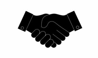 Silhouette-Handshake-Symbol isoliert auf weißem Hintergrund. Business-Handshake-Zeichen-Vertragsvereinbarungs-Vektorillustration vektor