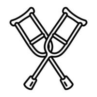 Krücken-Symbol, Umrissstil vektor