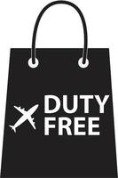 Duty-Free-Shopping-Symbol auf weißem Hintergrund. Duty-free-Zeichen. Duty-Free-Taschensymbol. flacher Stil. vektor