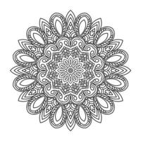 Schwarzes Mandala für Design. Mandala Kreismuster Design für Henna, Mehndi, Tattoo, Dekoration. dekoratives Ornament im orientalischen Ethno-Stil. Malbuch Seite vektor