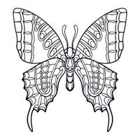 schöne Schmetterlings-Mandala-Kunst isoliert auf weißem Hintergrund vektor