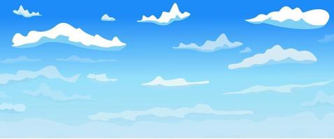 Cartoon Himmel Vektor Tag Landschaft Anime Stil Wolken, Hintergrunddesign.