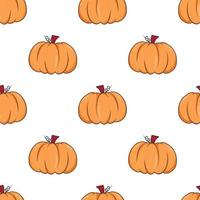söt enkel sömlös mönster med klotter platt pumpor för tacksägelse och halloween vektor