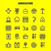 Symbolpaket für die Landwirtschaftslinie für Designer und Entwickler Ikonen der Landwirtschaft Apfel Land Bauernhof Landwirtschaft Bauernhof Landwirtschaft Lebensmittel Vektor