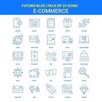 e-handel ikoner futuro blå 25 ikon packa vektor