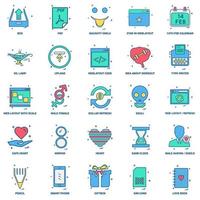 25 Business Concept Mix Flat Color Icon Set vektor