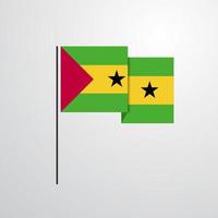 sao tomé und principe wehende flaggendesignvektor vektor