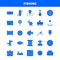fiske fast glyf ikon packa för designers och utvecklare ikoner av hjul redskap cirkel rulle fisk fiske fiske rulle vektor