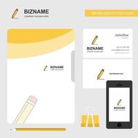 bleistift business logo file cover visitenkarte und mobile app design vektorillustration vektor