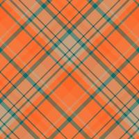 Nahtloses Muster in den Farben Orange, Beige, Dunkelblau und Wassergrün für Plaid, Stoff, Textil, Kleidung, Tischdecke und andere Dinge. Vektorbild. 2 vektor