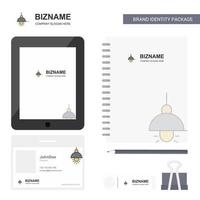 Light Business Logo Tab App Tagebuch PVC Mitarbeiterkarte und USB-Marke stationäres Verpackungsdesign Vektorvorlage vektor