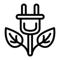 Symbol für Öko-Pflanzenstecker, Umrissstil vektor