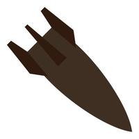 Luftbomben-Raketensymbol, flacher Stil vektor